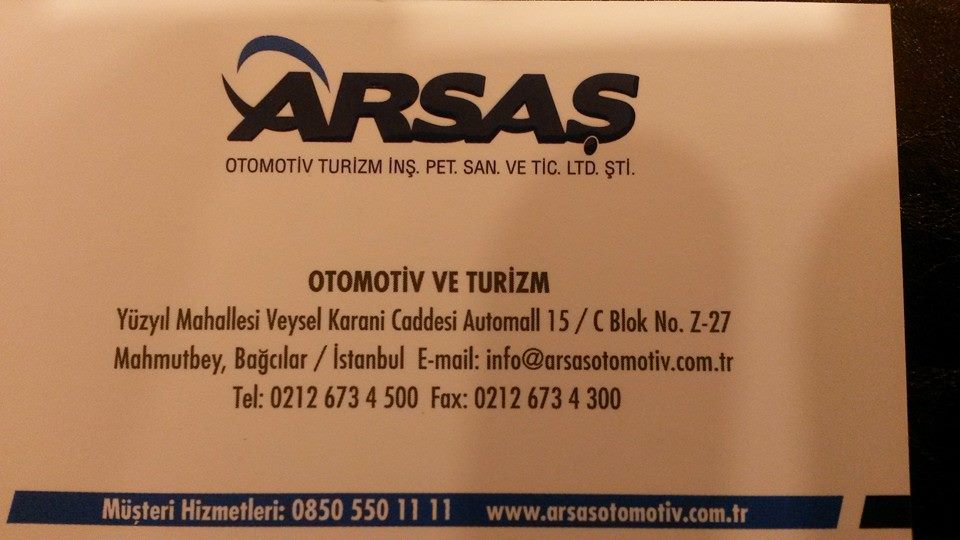 ARSAŞ Otomotiv Turizm İnş. Pet. San. ve Tic. Ltd. Şti.
