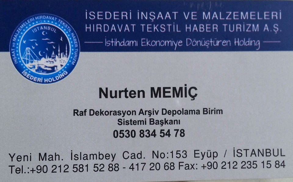 İSEDERİ İnşaat ve Malzemeleri Hırdavat Tekstil Haber Turizm A.Ş.